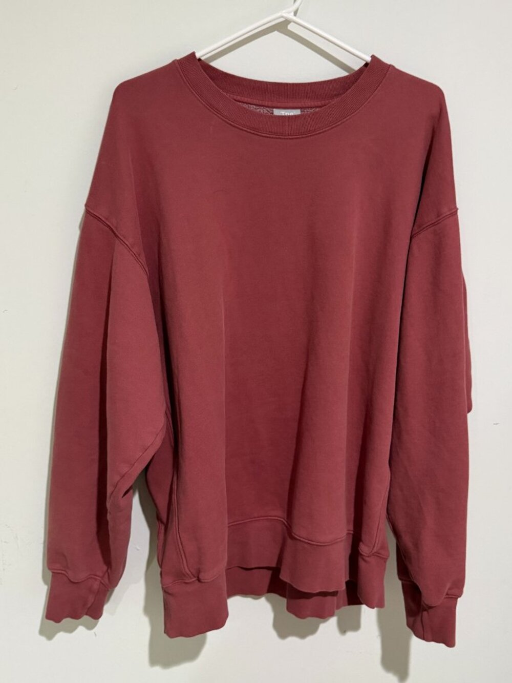 Aritzia TNA Cozy Fleece Boyfriend Pink Sweatshirt Sz L